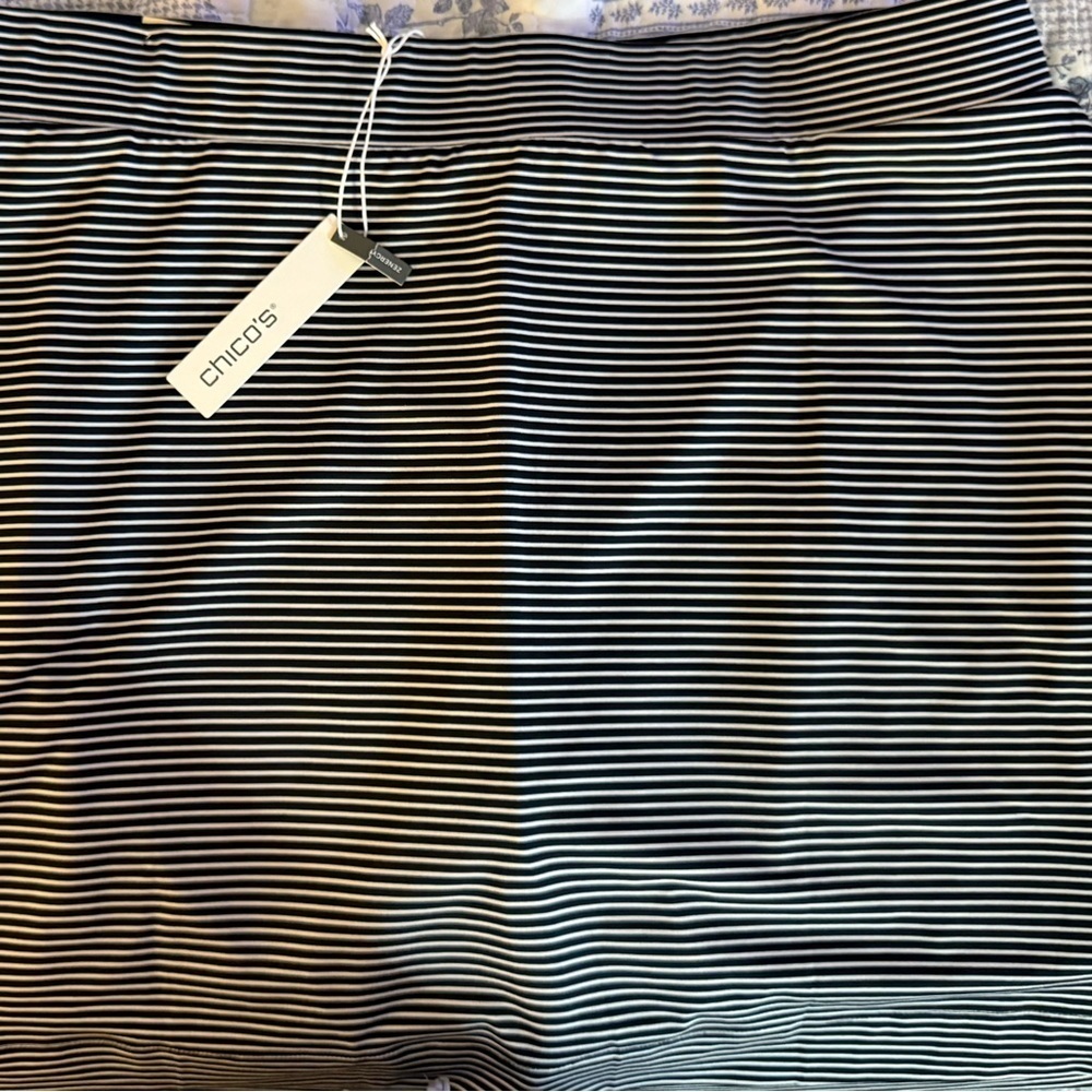 CHICO’S STRIPPED SKORT 3XL NAVY WHITE PULL-ON SKIRT SHORTS PLUS SIZE NWT - Picture 5 of 11